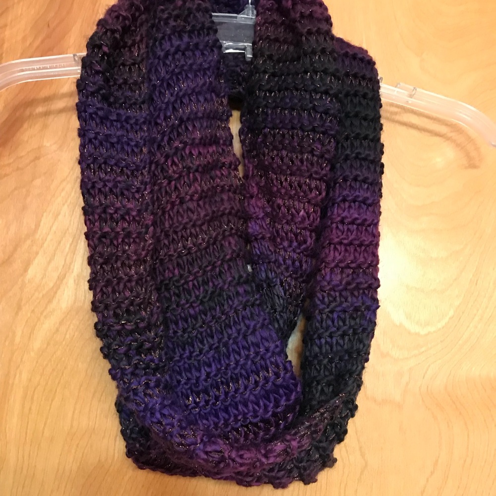 Purple multi color infinity scarf